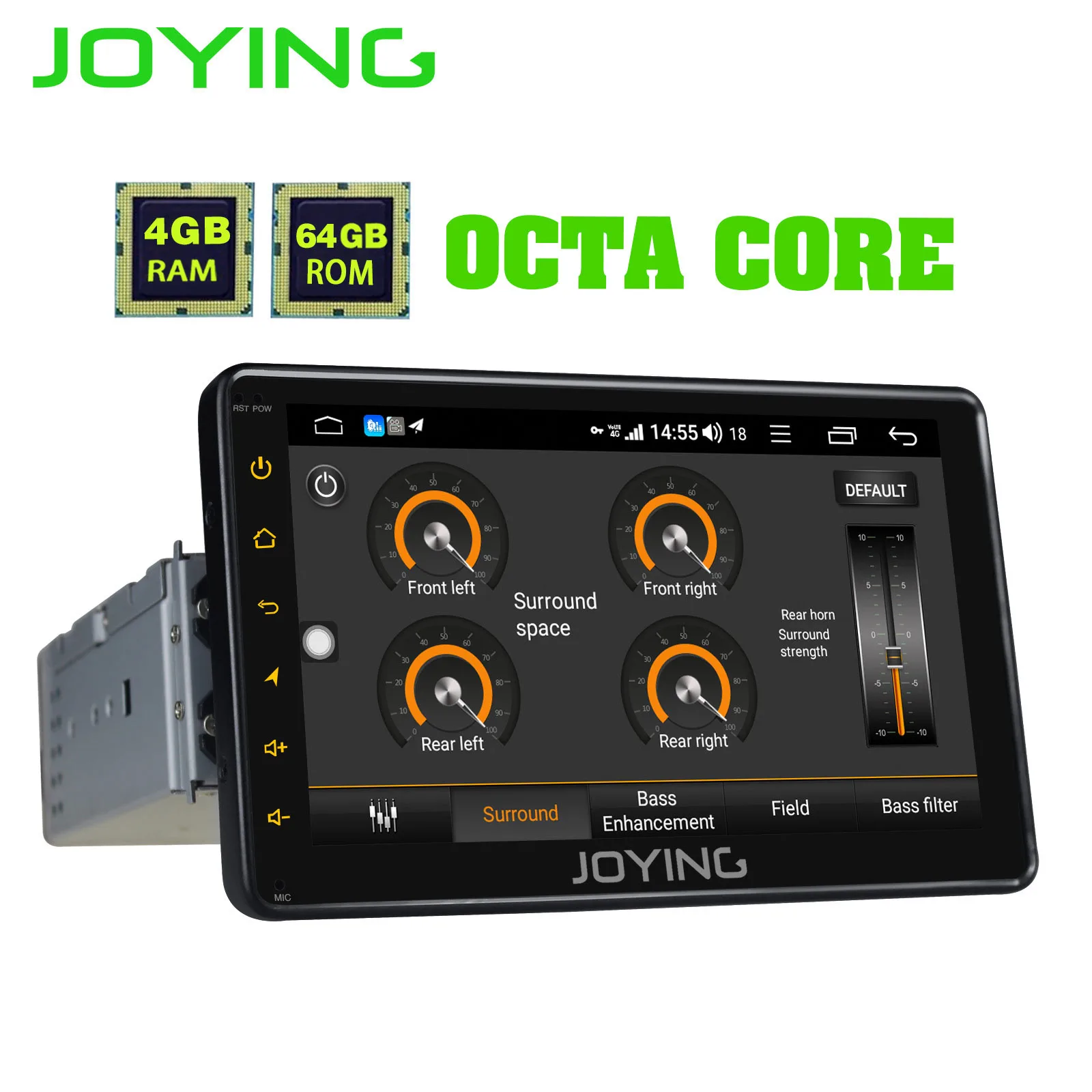 Perfect JOYING Android 8.1Octa Core single din support 4G network 7" support fast boot/steering wheel controlwith free Rear view camera 5