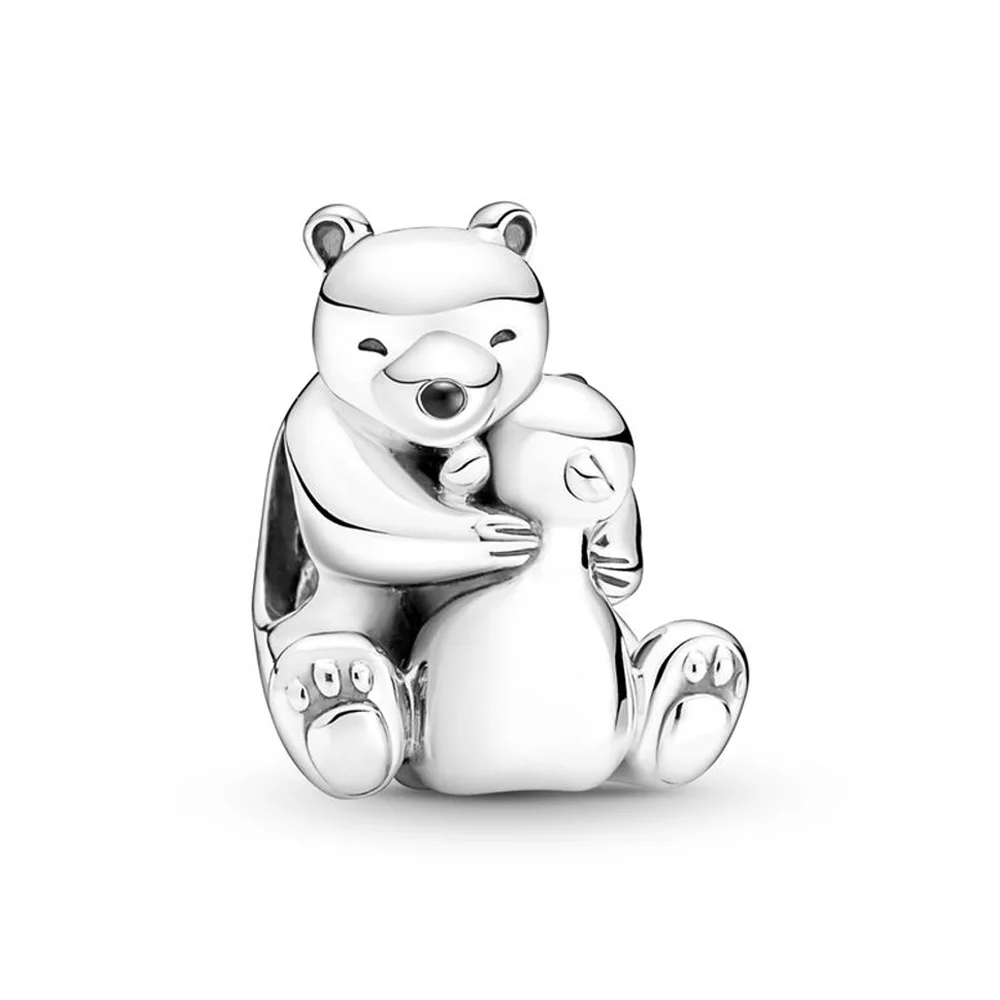 

Подлинные подвески, обнимающие белых медведей, подходят для женского браслета Пандоры, подарочные украшения «сделай сам»