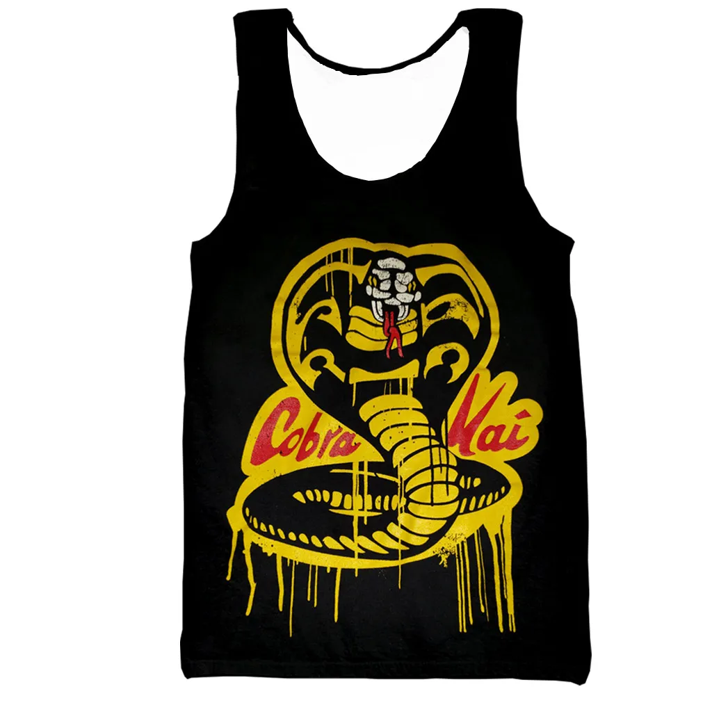Chaleco Cobra kai para hombre y mujer, chaleco estampado en 3D fresca de moda, informal, estilo Harajuku, tops de verano