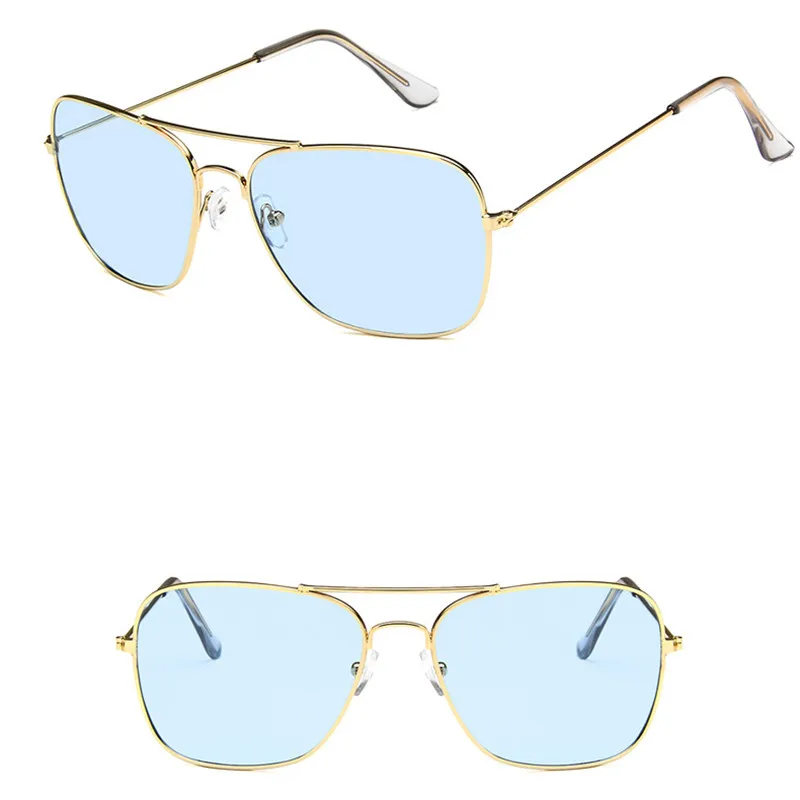 RBROVO, Новое поступление, Классические солнцезащитные очки для женщин, Ретро стиль, металлические очки для мужчин, зеркальные, Ретро стиль, Oculos De Sol Feminino UV400 - Цвет линз: GoldBlue
