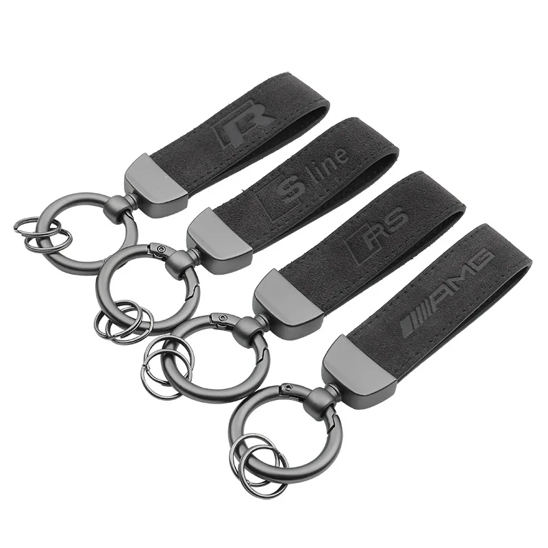 

ZG Creative metal leather Audi Sline BMW M tricolor Volkswagen GTR car keychain key chain