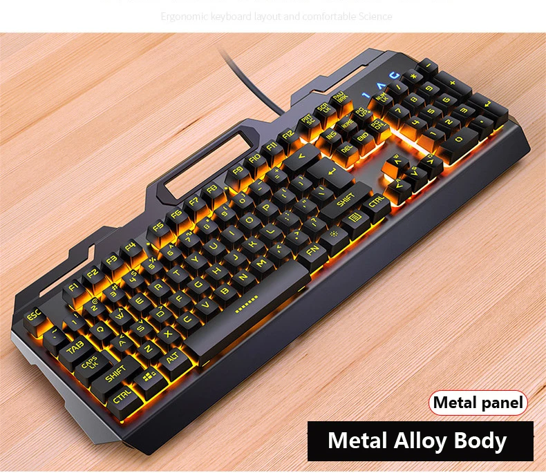 Gaming Keyboard Gaming Mouse Mechanical Feeling RGB LED Backlit Gamer Keyboards USB Wired Keyboard for Game PC Laptop Computer