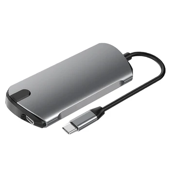 

5-In-1 USB Hub to Type C Data Hub With 5-Port USB 3.0 USB-C PD Charging 4K Display for MacBo-oks Notebooks Phone