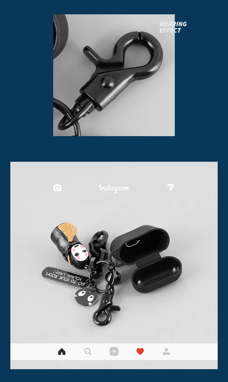 Хаяо Миядзаки SpiritedAway тонкий человек чехол Silcone защита фигура брелок кулон Bluetooth наушники крышка