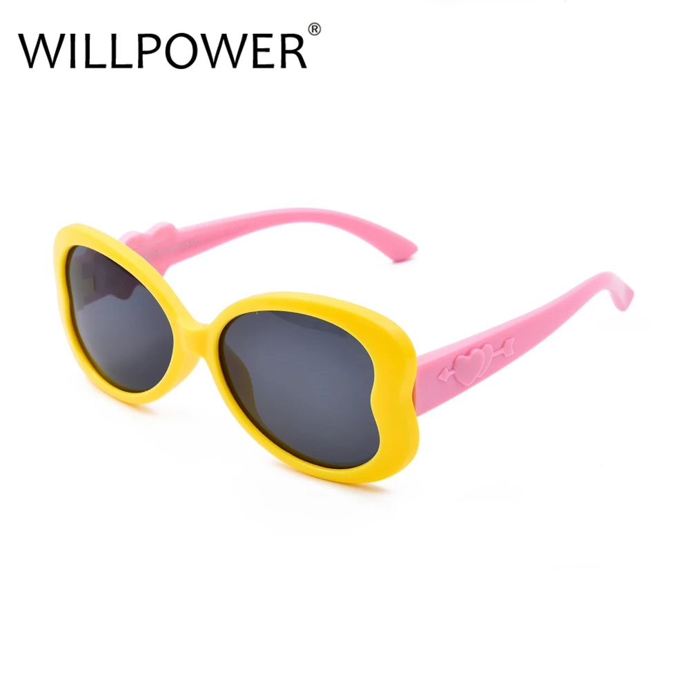 WILLPOWER Polarized Brand Designer Plastic Frame Kids Goggles UV400 Love Heart Shaped Sunglasses For Girls PK-136 | Аксессуары для