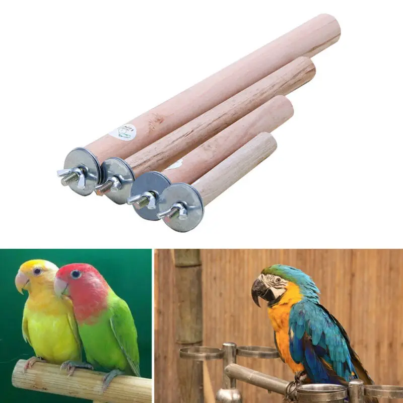 Wooden Parrot Stand Stick Rack Perch for Birds Pet Parrot Toy Bird Cage Accessories Bath Shower Standing Rack