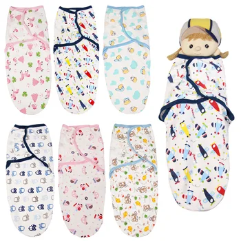 

2 Pc Baby Swaddle Wrap Adjustable Infant Baby Wrap Soft Organic Cotton Baby Sleeping Bag Newborn Swaddle Blanket For 0-3 Month