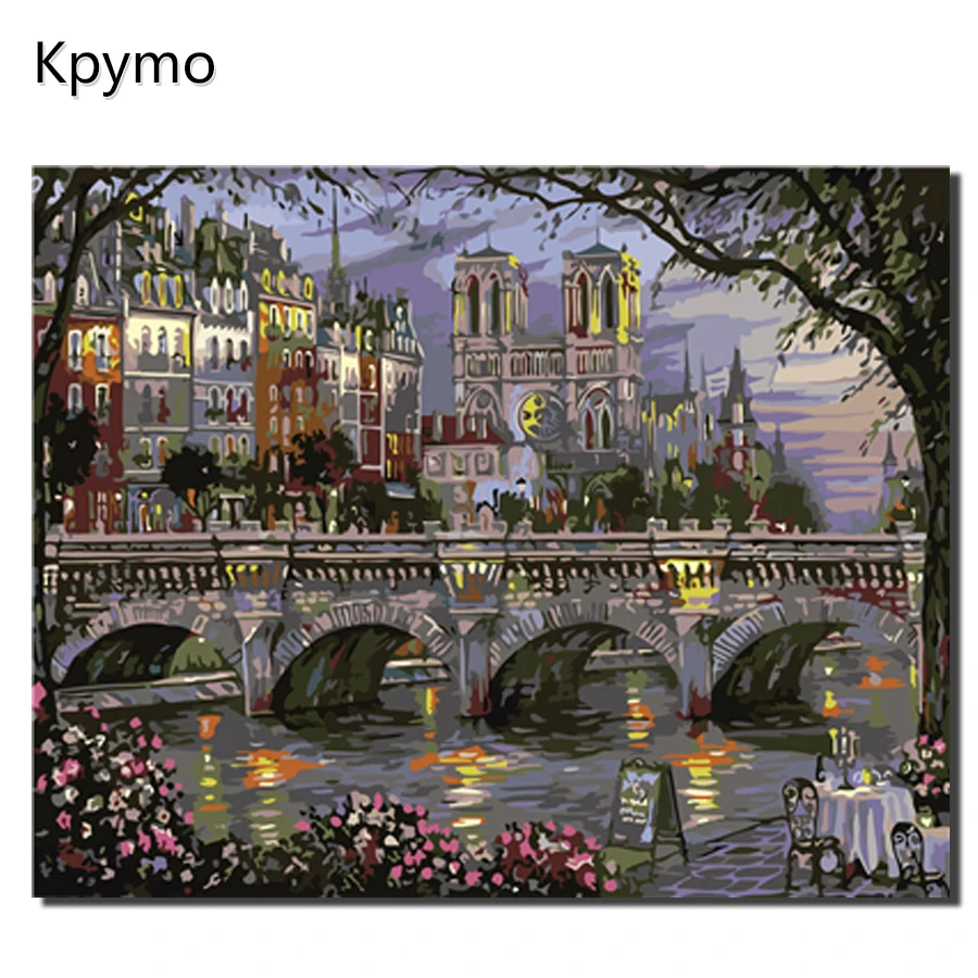 

Kpymo Frame Painting By Numbers Oil Paint Wall Art Pictures Decor For Home Decoration Landscape Framed Pictures Color Numbers