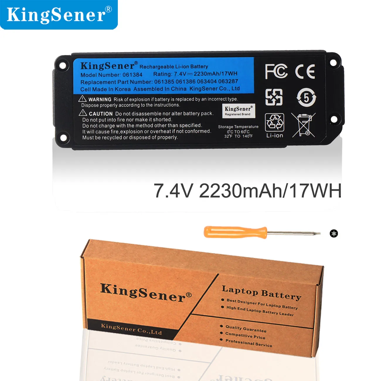 

Kingsener New 063404 063287 Battery for Bose SoundLink Mini Bluetooth Speaker one Series 7.4V 2230MmAh/17Wh