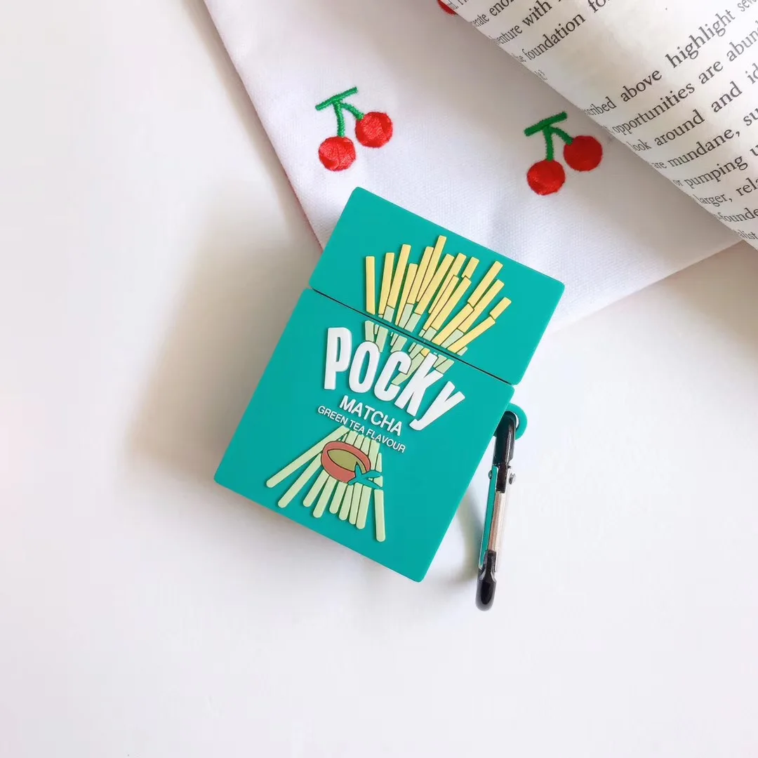 3D Клубника Glico Pocky печенье беспроводная Bluetooth гарнитура силиконовый чехол для Airpods 1 2 Airpod Pro3 защитный чехол для наушников