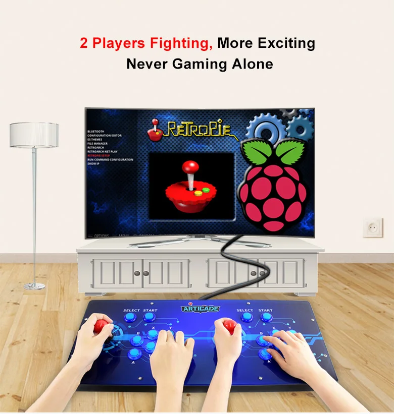 Waveshare Arcade-C-2P, аркадная консоль с питанием от Raspberry Pi, 2 игрока