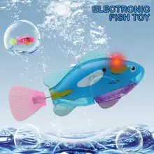 Плавающая электронная рыба, активированная на батарейках игрушка для детей, детская электронная рыба-робот, рыба, плавательный аквариум, украшение