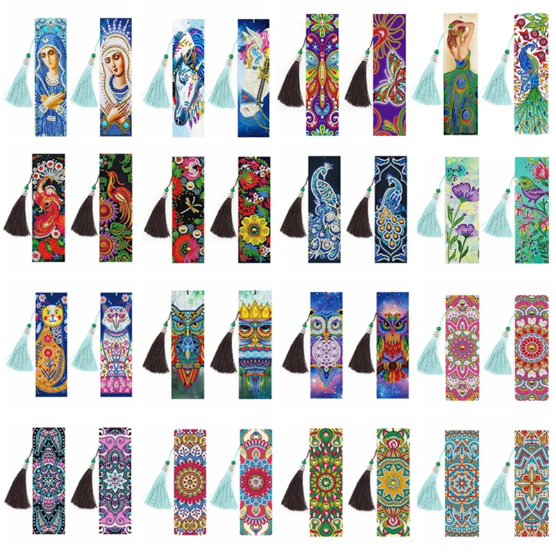 2PCS/Set DIY Special Shaped Diamond Painting Bookmarks diamond