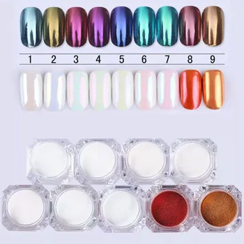 

1 Box Shell Nail Glitter Mirror Powder Nail Art Decorations Pigment Laser Dust Powder 0.5g Nail Pearl Powder Shell DIY Nails