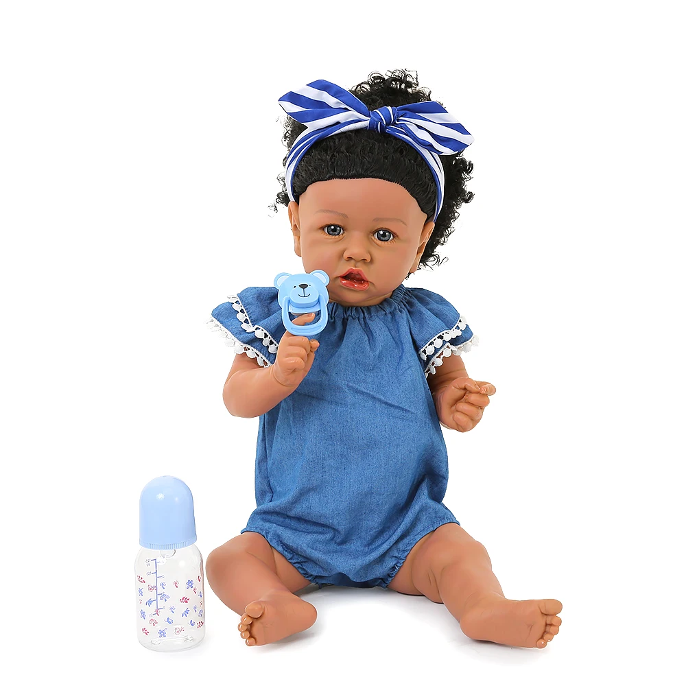 Cute Bebe 2" Настоящая девочка реборн Мягкий силиконовый винил Reborn Baby Dolls черная кожа высокое качество детский подарок куклы Alive Bonecas