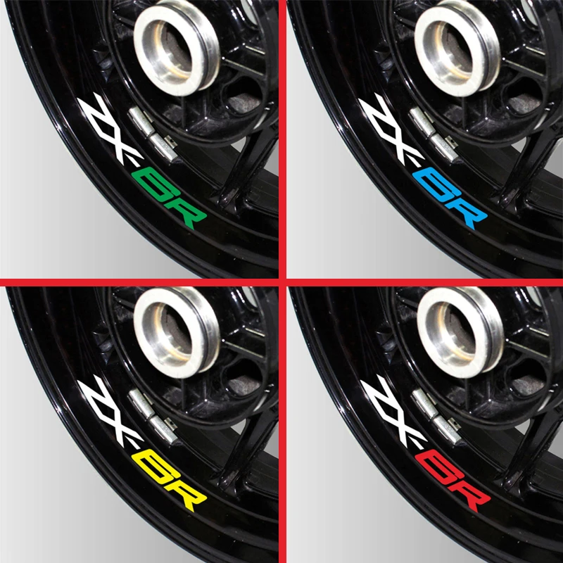 New Motorcycle Reflective wheel Tire logo creative stickers rim inner Decorative waterproof decals For kawasaki ZX-6R zx6r | Автомобили и