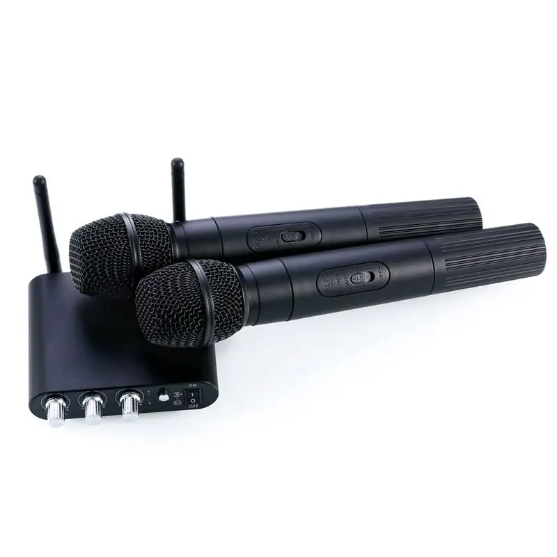 

Promotion--K38 Dual Wireless Microphones With Receiver Box Various Frequency High-End Microphones For Home Entertainment Confere