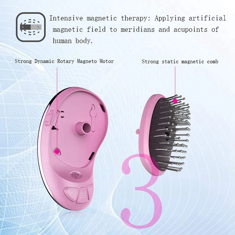Travel Portable Straight Hair Comb, Battery Installation Removable Negative Ion Vibration Massage Comb, Anti-Static Does Not Hur Travel Portable Straight Hair Comb, Battery Installation Removable Negative Ion Vibration Massage Comb, Anti-Static Does Not Hur