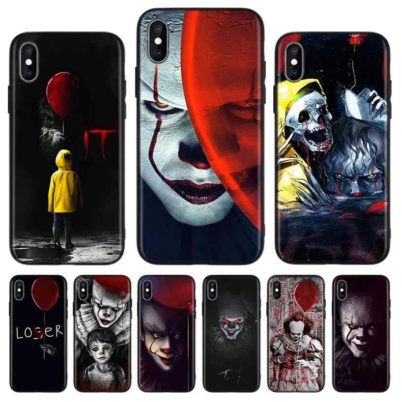 Черный чехол накладка Pennywise Clown Horror для Apple IPhone 11 Pro XS MAX XR 7 8 6 6S Plus X 10 Ten 5 5S SE|Бамперы| |
