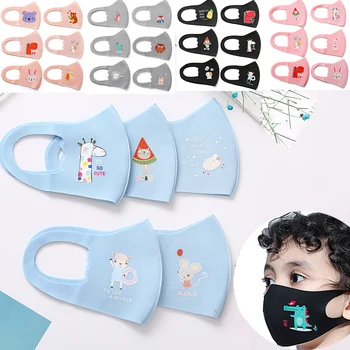 

5 Style Cute PM2.5 Washable Mouth Mask With Valve Kids Children Anti Haze Mask Nose Filter Face Muffle Bacteria Flu Respirator