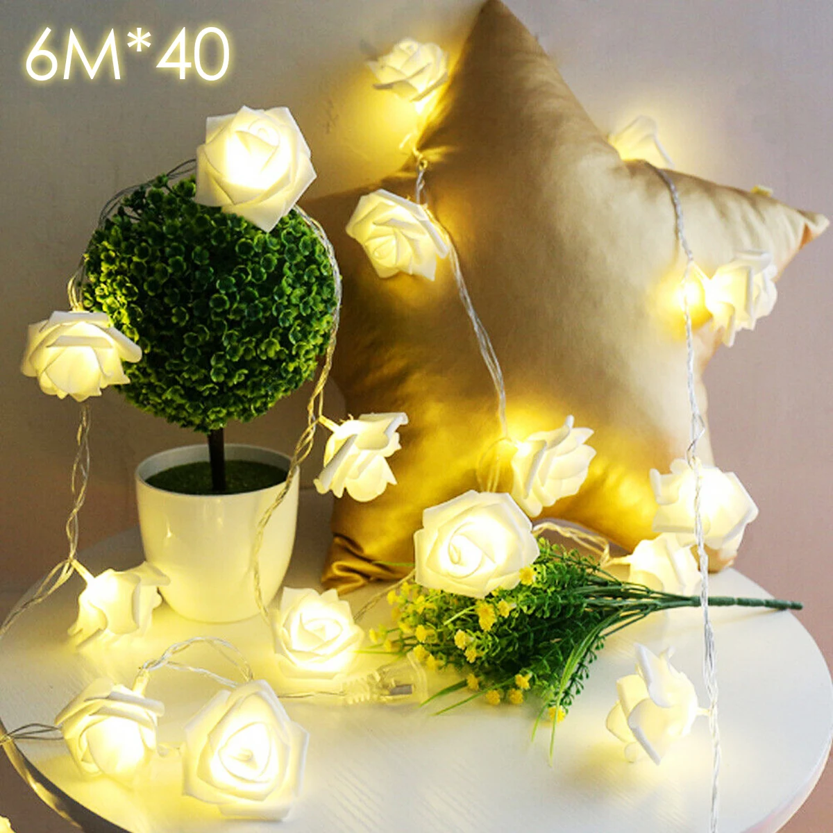 20/40LED Фея Роза световая Гирлянда для домашние рождественские Свадебная вечеринка