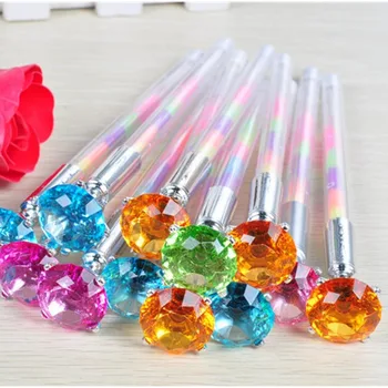 

10PCS Cute Kawaii Crystal Ball Pens Ballpen Trendy Large Diamond Ballpoint Pens Korean Pens For School Stationery Office Supplie