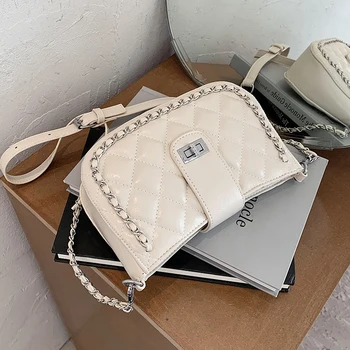 

Lattice Square Crossbody bag 2020 Fashion New High quality PU Leather Women's Designer Handbag Chain Shoulder Messenger Bag