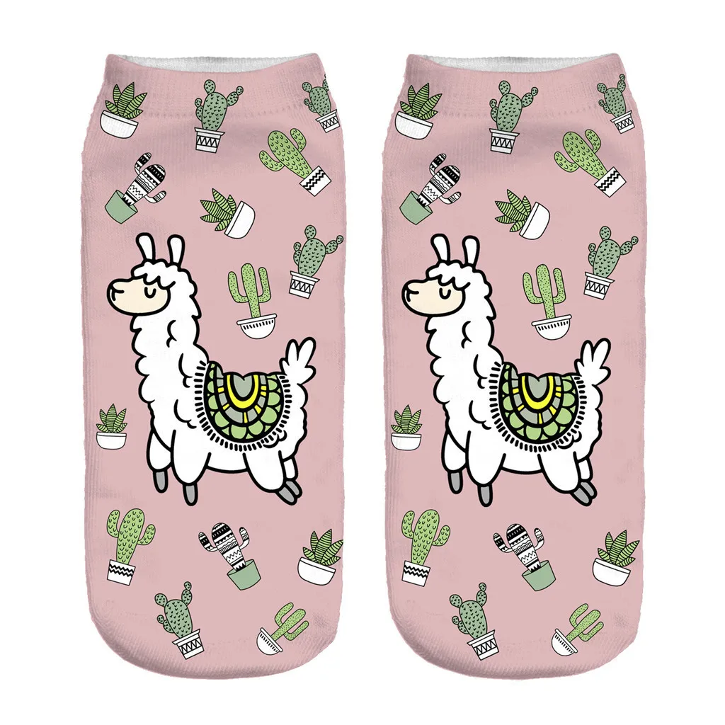 Гарантированное качество, женские носки, 3D цифровая печать, альпака, женские носки, для взрослых, невидимые, Soxs, эластичные, волшебные носки, носки для девочек