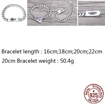 

C29 S925 sterling silver bracelet personality retro simple wild shape cross jewelry punk hip-hop style 2020 new hot