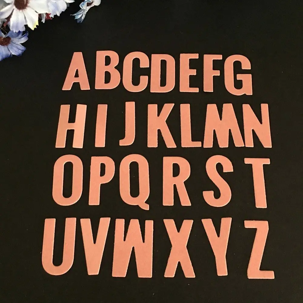 L-Sunday Crafts Die Cuts 26Pcs English Letters Cutting Dies Stencils Scrapbooking Embossing Paper Cardmaking Crafts