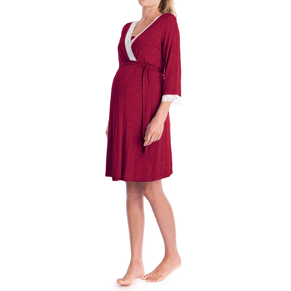 Для женщин платье для беременных уход за матерью Ночная Пижама для кормления