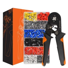 Pince à sertir HSC8 6 4A, 0.25 – 10 mm², pince à sertir, dénudeur de fil, virole manuelle, KIT de pinces avec 1200 bornes