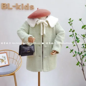 

Girls' fall/winter imitation mink velvet quilted jacket 2020 winter children's clothing western style thick fashionable coat