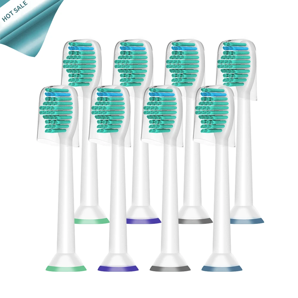 8 шт./лот Замена Зубная щётка головки с крышкой для Philips Sonicare HX6530 HX9340 HX6930 HX6710 HX9140 HX6921 HX6930 HX6932