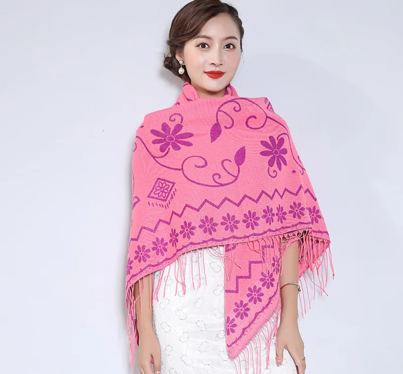 Модный бренд Matagorda осенний женский шарф 55 дюймов кашемировый большой квадратный платок с бахромой шарфы жаккард Пашмина накидка