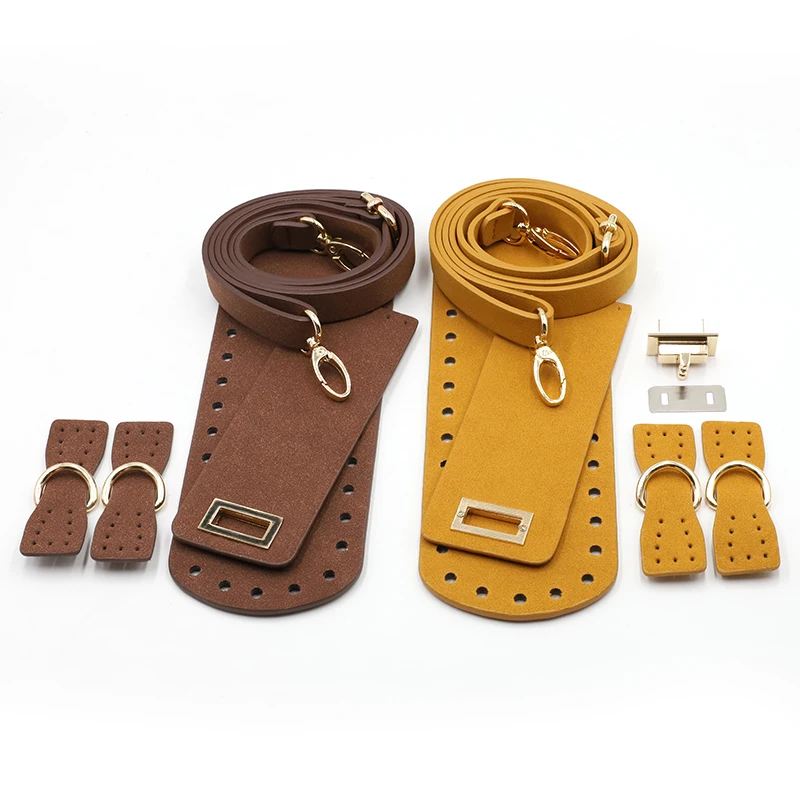 Suede Leather Bag Strap Handmade Handbag Woven Set High Quality Bag Bottoms With Hardware Accessories for DIY Shoulder Handbag