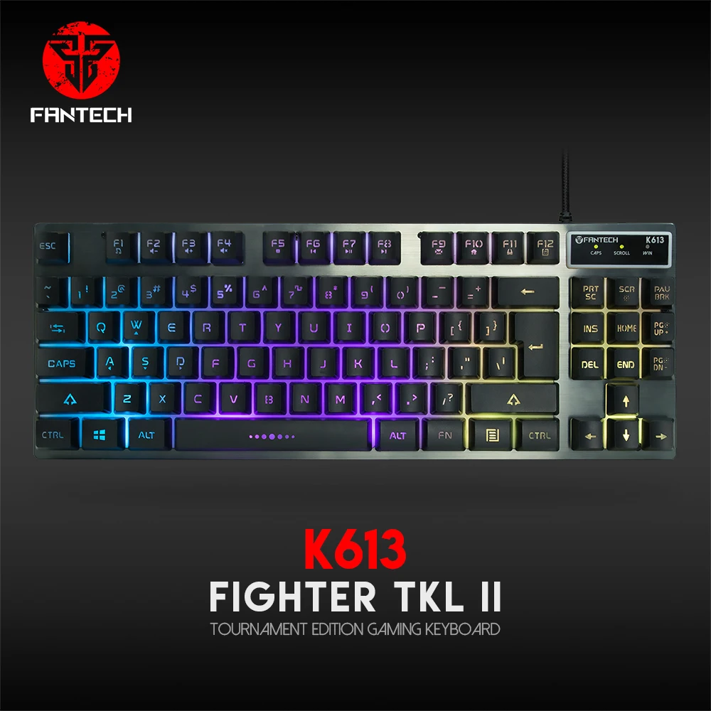 FANTECH K613 игровая клавиатура с английским светодиодный Проводная подсветкой для