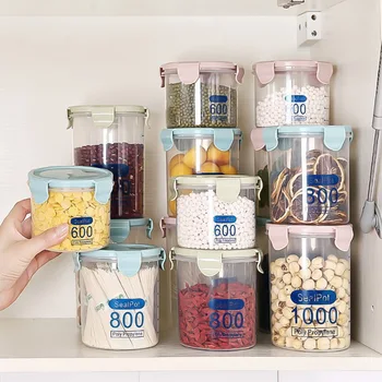 

Plastic Sealing Food Storage Box Cans Container Refrigerator Preservation Kitchen Grain Sugar Nuts Storage Bin Storage Tanks 1PC