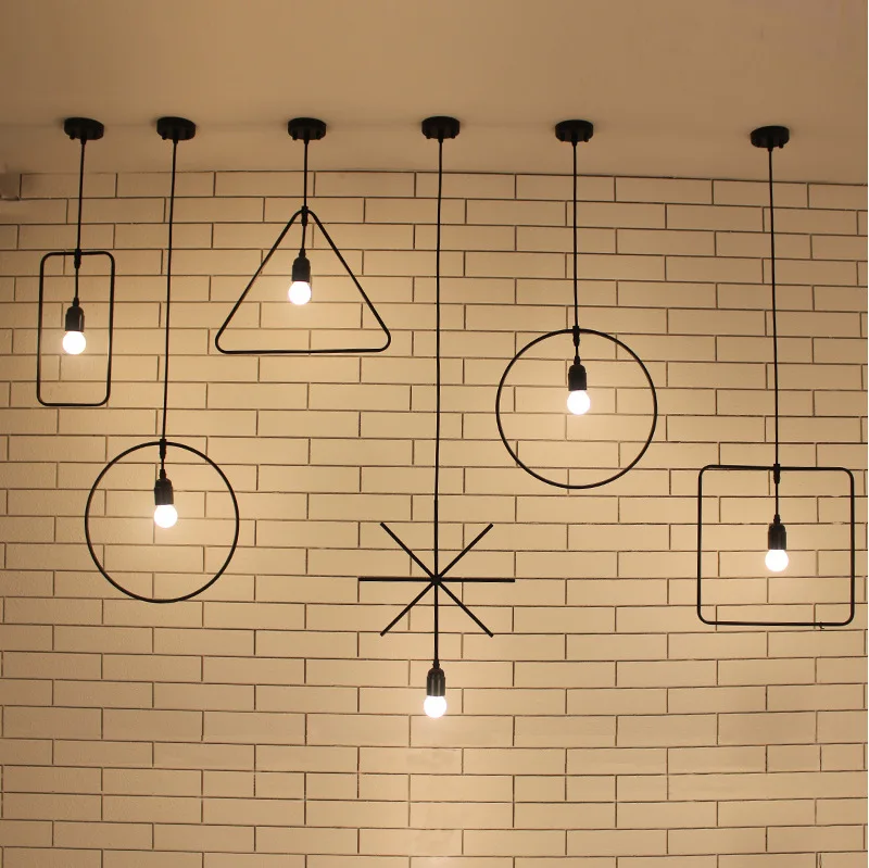 

Bar Counter Chandelier Creative Cool Nordic Minimalist Iron Art Retro Loft Clothing Store Bar Corridor Hallway ji he deng