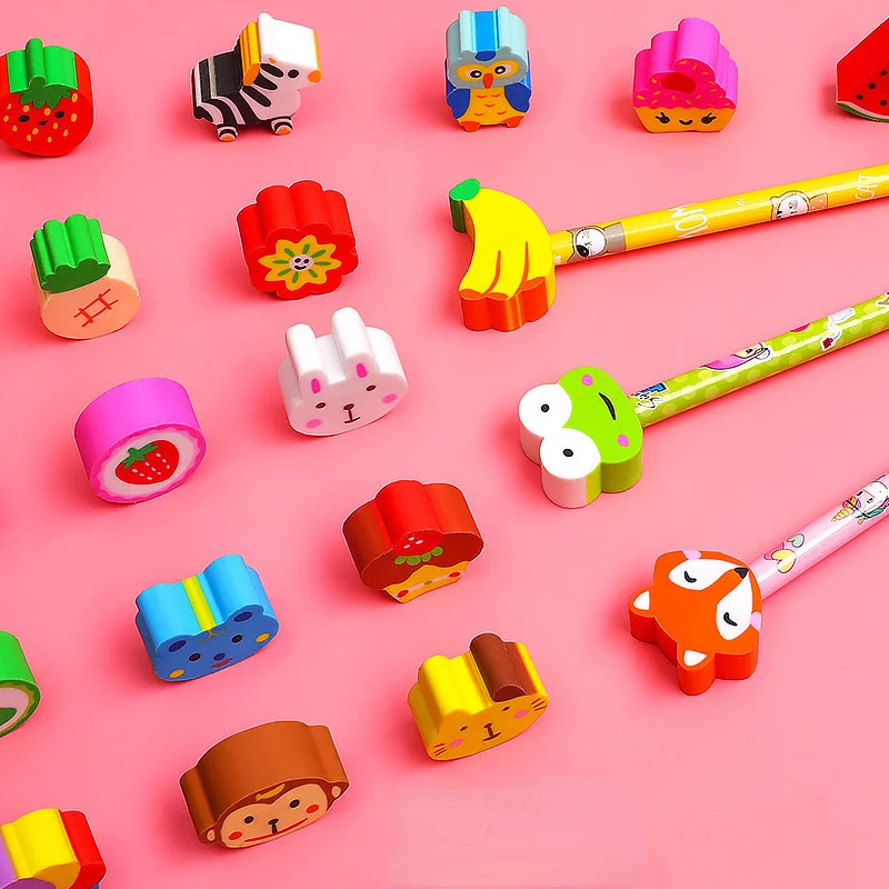 Cartoon Pencils With Kawaii Eraser 2