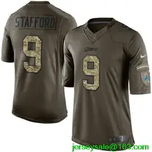 Мужская футболка Detroit s#9 MATTHEW STAFFORD Green Salute To service Limited