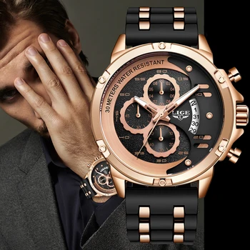 

2020 LIGE Mens Watches Top Brand Luxury Luminous Display Waterproof Watch Sport Chronograph Quartz Wrist Watch Relogio Masculino
