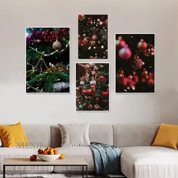 

Christmas Canvas Painting Decoration Poster Family Wall Art Winter Pine Tree Christmas Tree for Living Room Bedroom