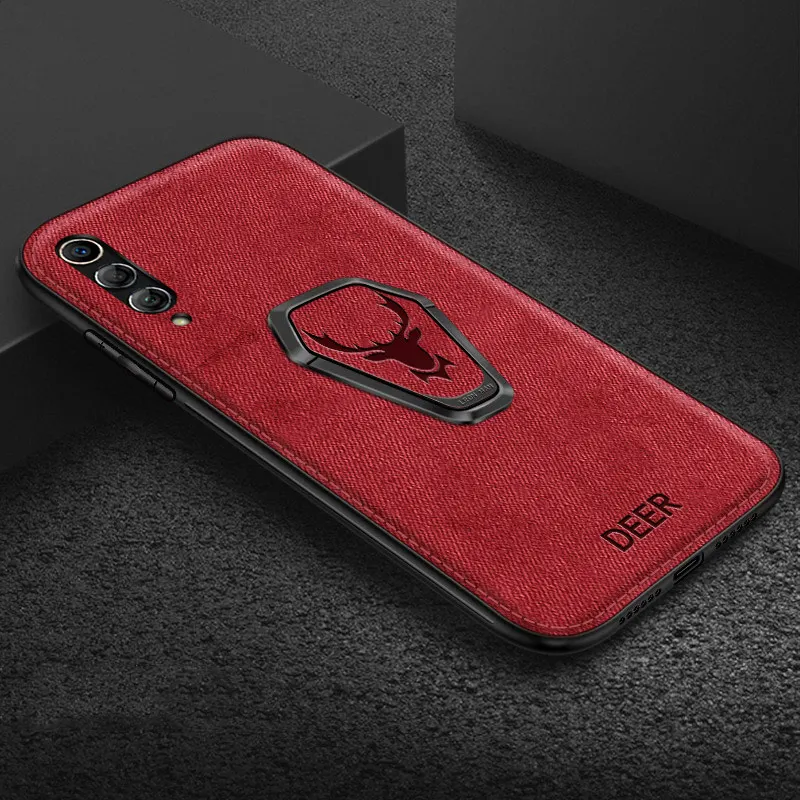 Магнитный автомобильный чехол-держатель для Xiaomi mi 9T 9 SE 8 Lite Pro CC9 CC9E Red mi K20 Pro Note 10 7 6 тканевый кожаный кронштейн - Цвет: Red