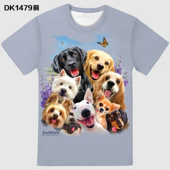 

Explosive animal cute dog 3D printing men and women T-shirt short sleeve