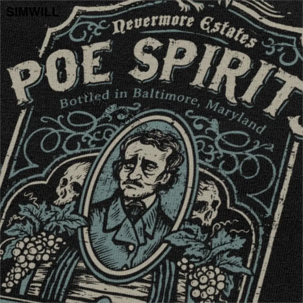 Ретро Эдгар Аллан Poe spirts Футболка мужская хлопок Nevermore estates Bottled in Baltimore футболка Мэриленд миллионов футболка с уникальным дизайном