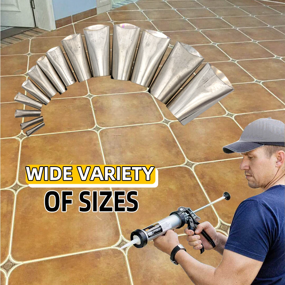 Caulking Nozzle 14 PCS Caulking Finisher Silicone Sealant Nozzle Glue Remover Scraper Waterproof for Bathroom Window Sink Joint