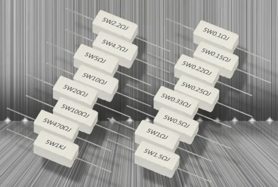 10 Pz/Lotto Resistenza Ceramica R5J 0.1R 0.5 Del Cemento 5W 1 2 3 4.7 10 20 50 Euro 100 Ohm 6.8K