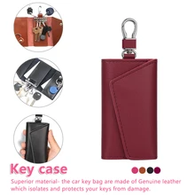 Брелок для ключей в стиле унисекс из натуральной кожи, органайзер для ключей, сумка для ключей, бумажник ключница, чехол для ключей, мини-сумка для карт, 1 шт