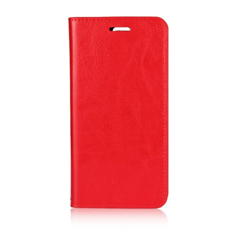 Чехол-книжка OEEKOI Crazy Horse из натуральной кожи для Xiaomi Redmi 7A/7/K20/Note 7/Note 6/6 Pro/S2/6A/6/Note 5/Note 4X/5 Plus - Цвет: Красный